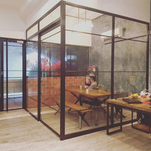 Load image into Gallery viewer, Mild steel glass door series - steel glass bi fold door 11 (Room Enclosure)