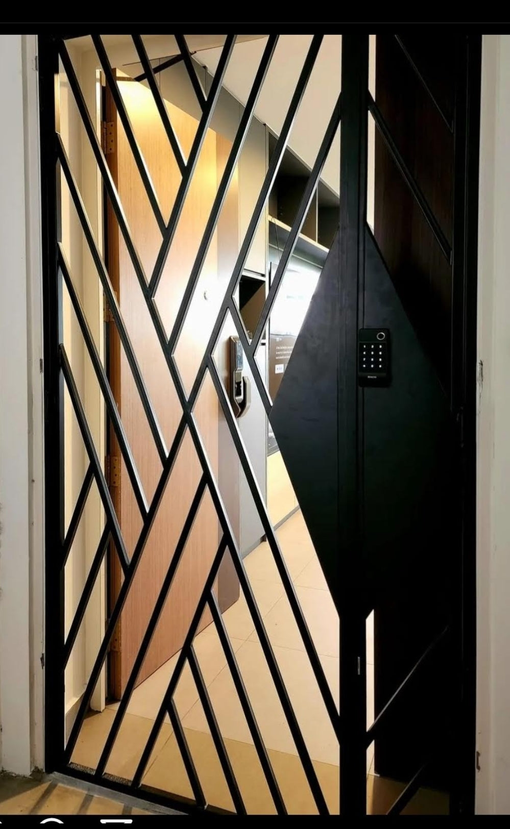 Mild Steel Gate 7 | Modern & Minimalist Geometric Line Design