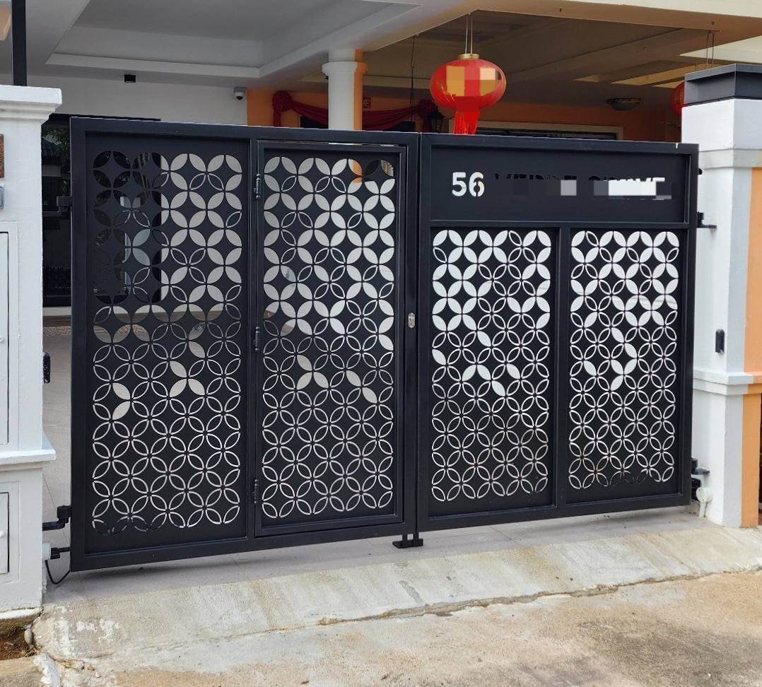 Kato Landed Driveway gate 15 - Laser Cut series (Inclusive Outdoor PU paint)
