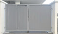Mild steel aluminium louvre landed driveway swing gate 17 (Outdoor PU paint)
