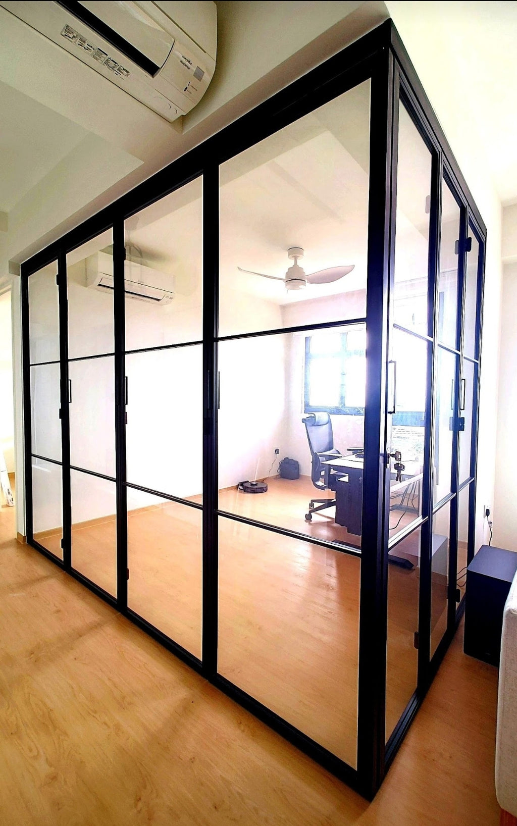 Mild steel glass door series - steel glass bi fold door 11 (Room Enclosure)