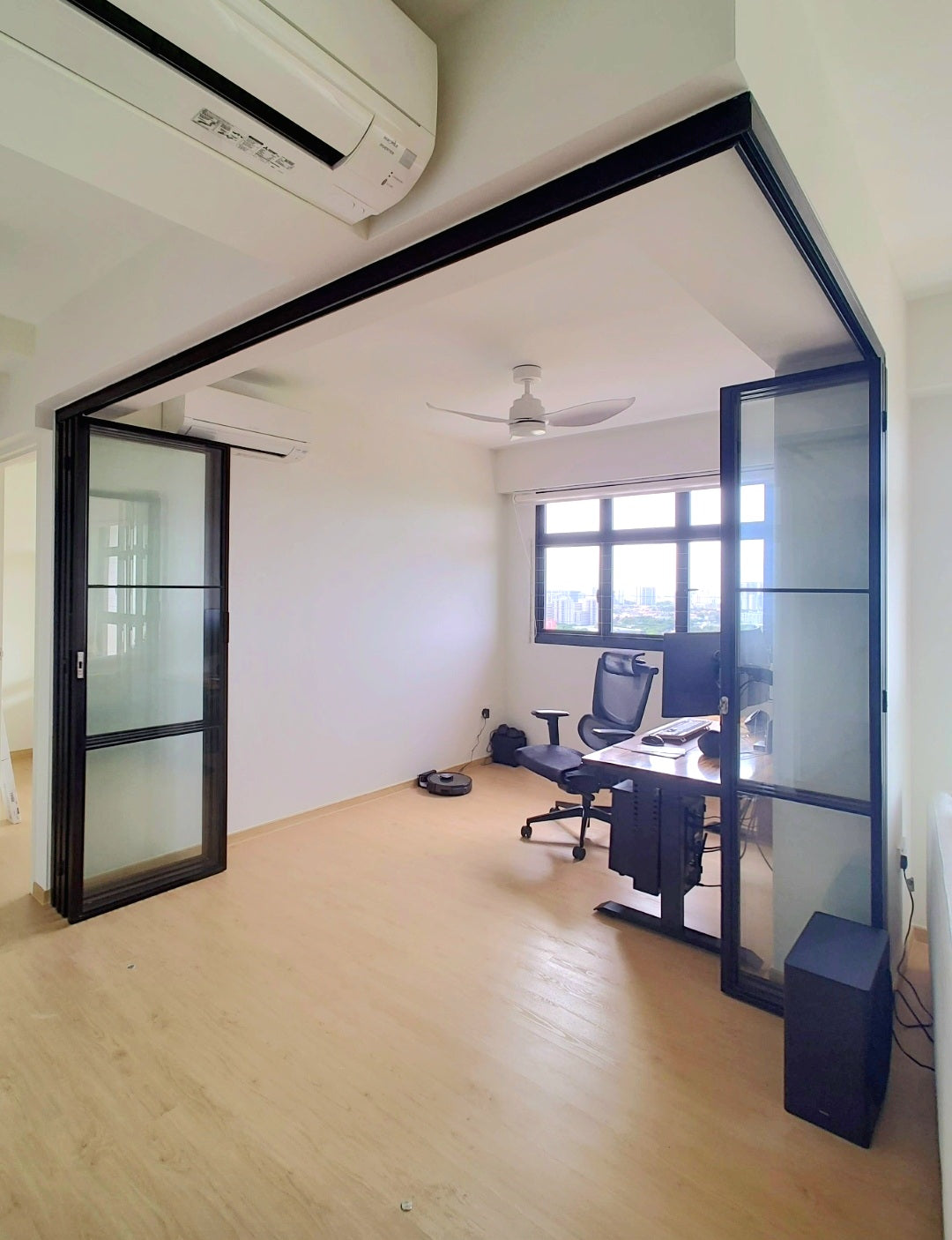 Mild steel glass door series - steel glass bi fold door 11 (Room Enclosure)