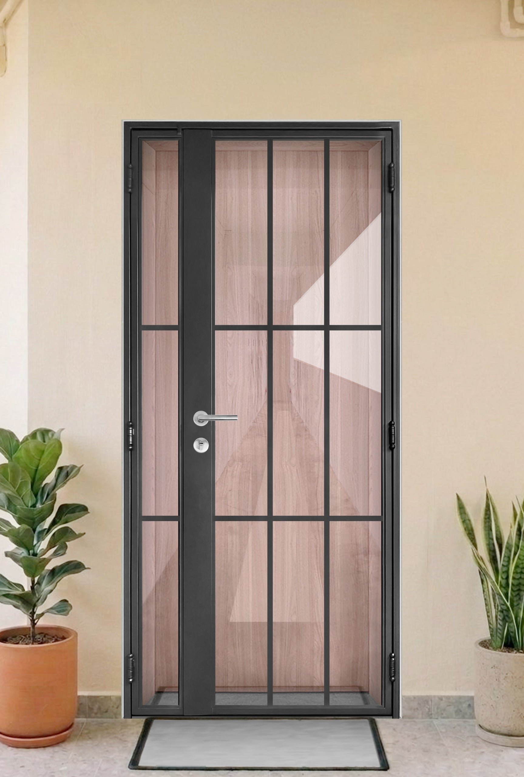 Mild steel glass door series 17 - Swing Glass Gate