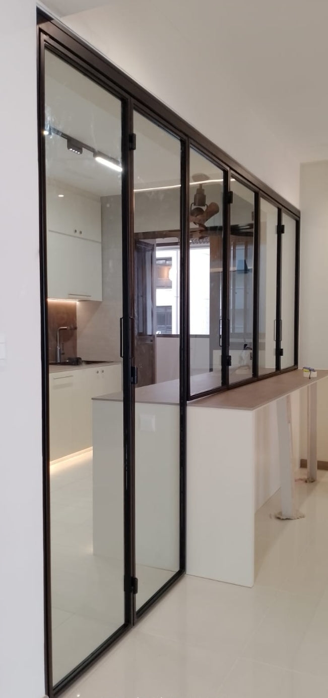 Mild steel glass door series 15 - Bi Fold glass door (Kitchen Entrance Door)