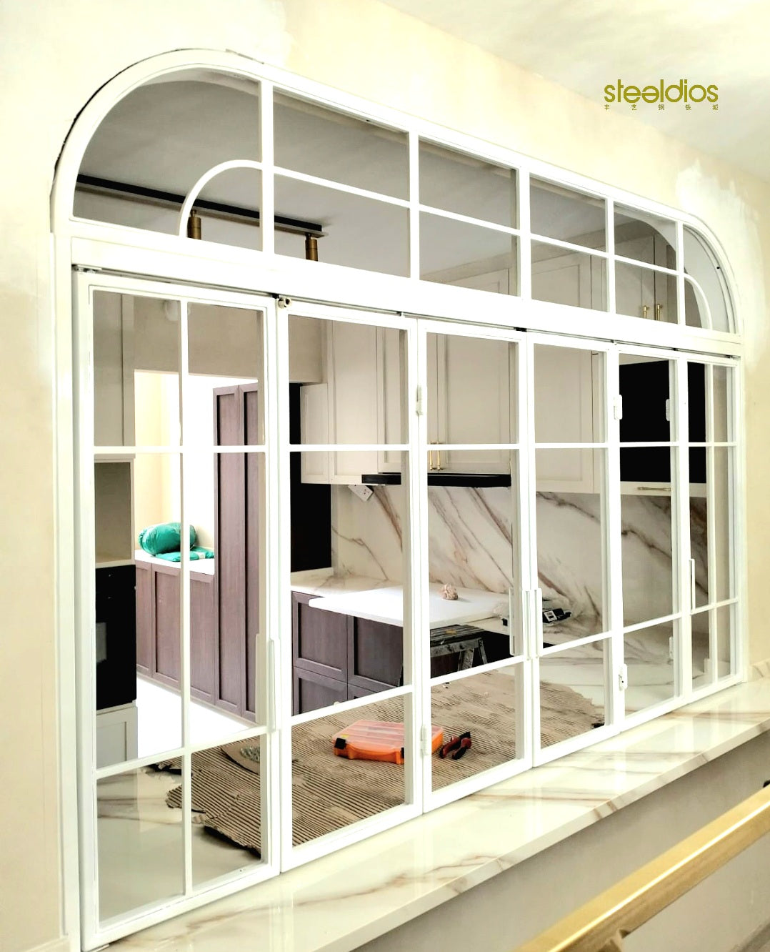 Mild steel glass door series 15 - Bi Fold glass door (Kitchen Entrance Door)