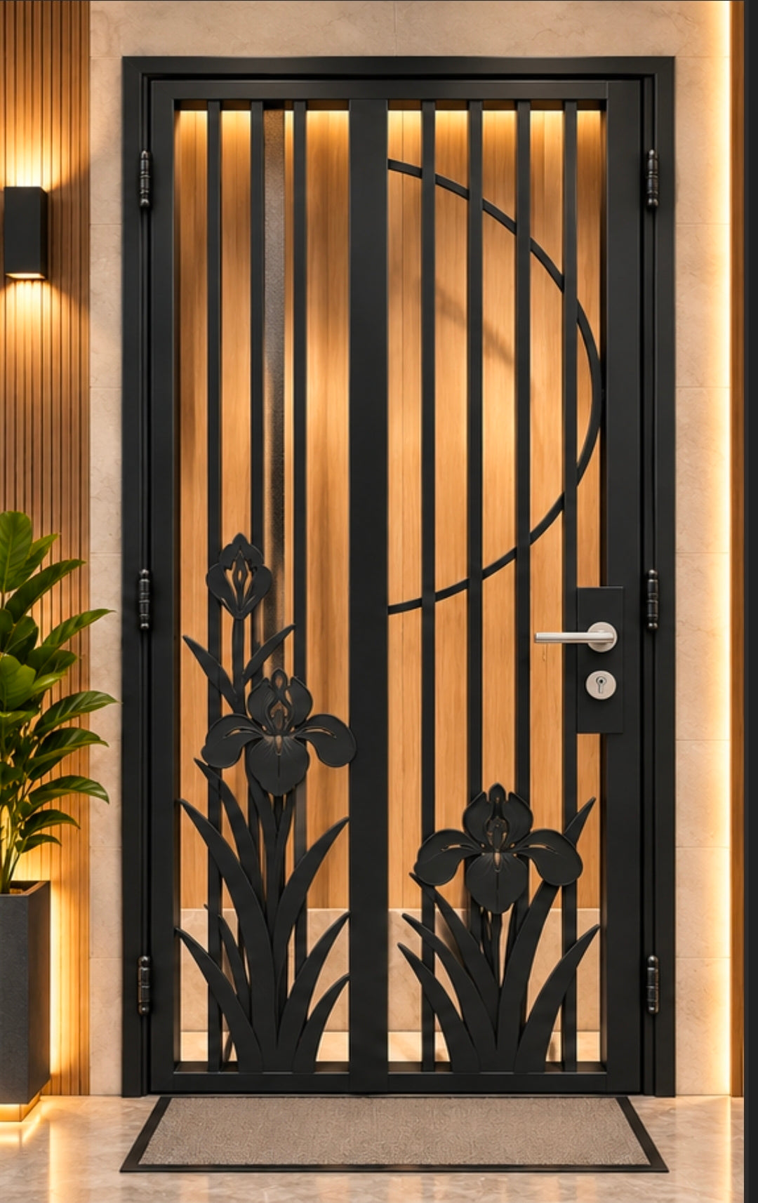 kato simplify laser cut mild steel gate 1039 (Floral & Nature)