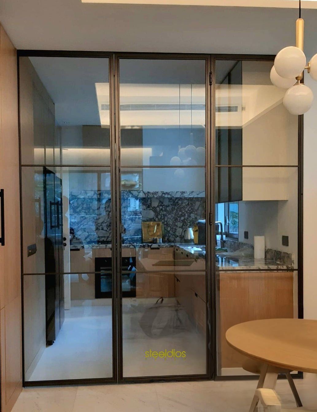 Mild steel frame - steel glass door sliding 5
