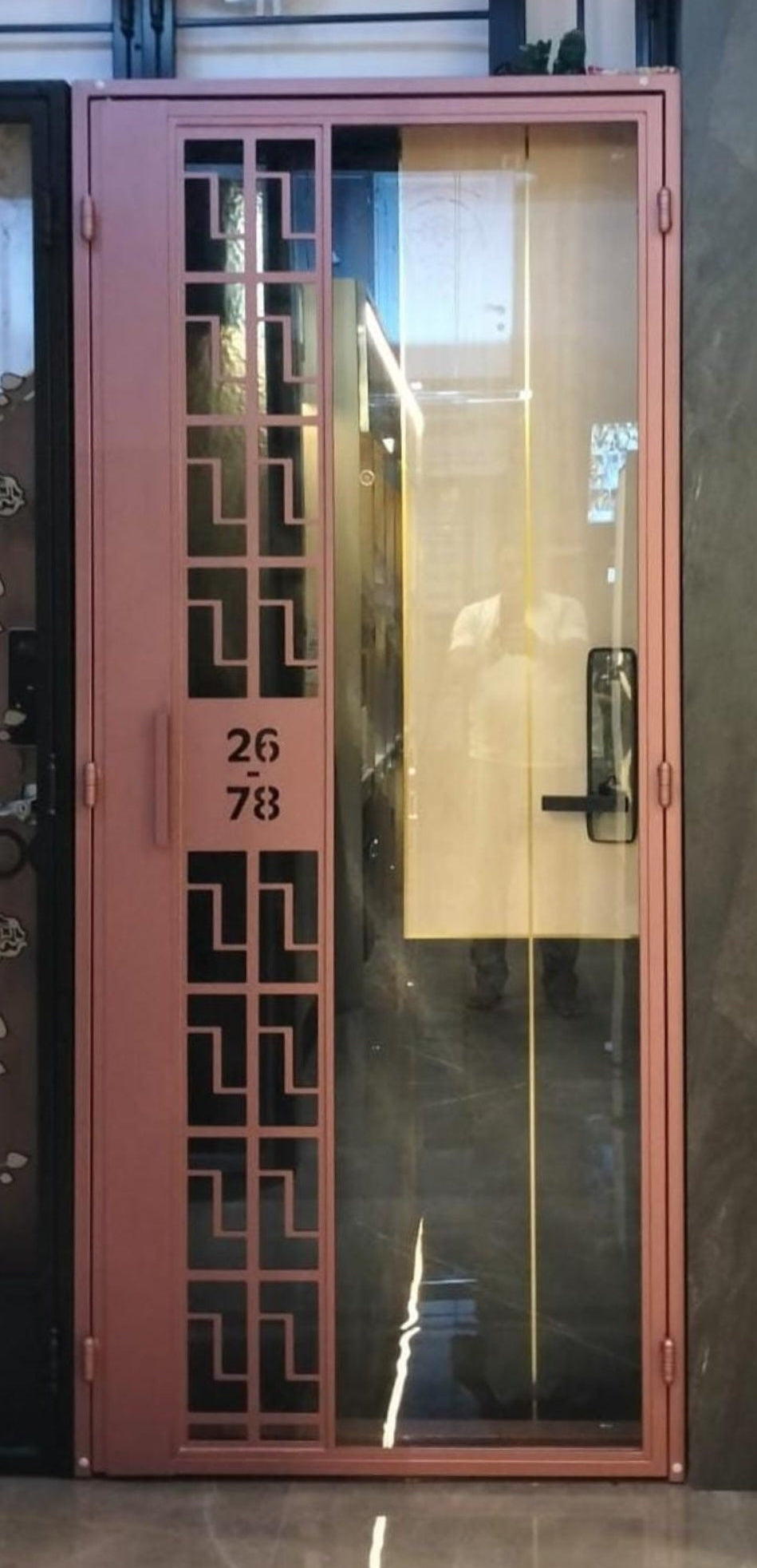 Mild steel glass door series 17 - Swing Glass Gate