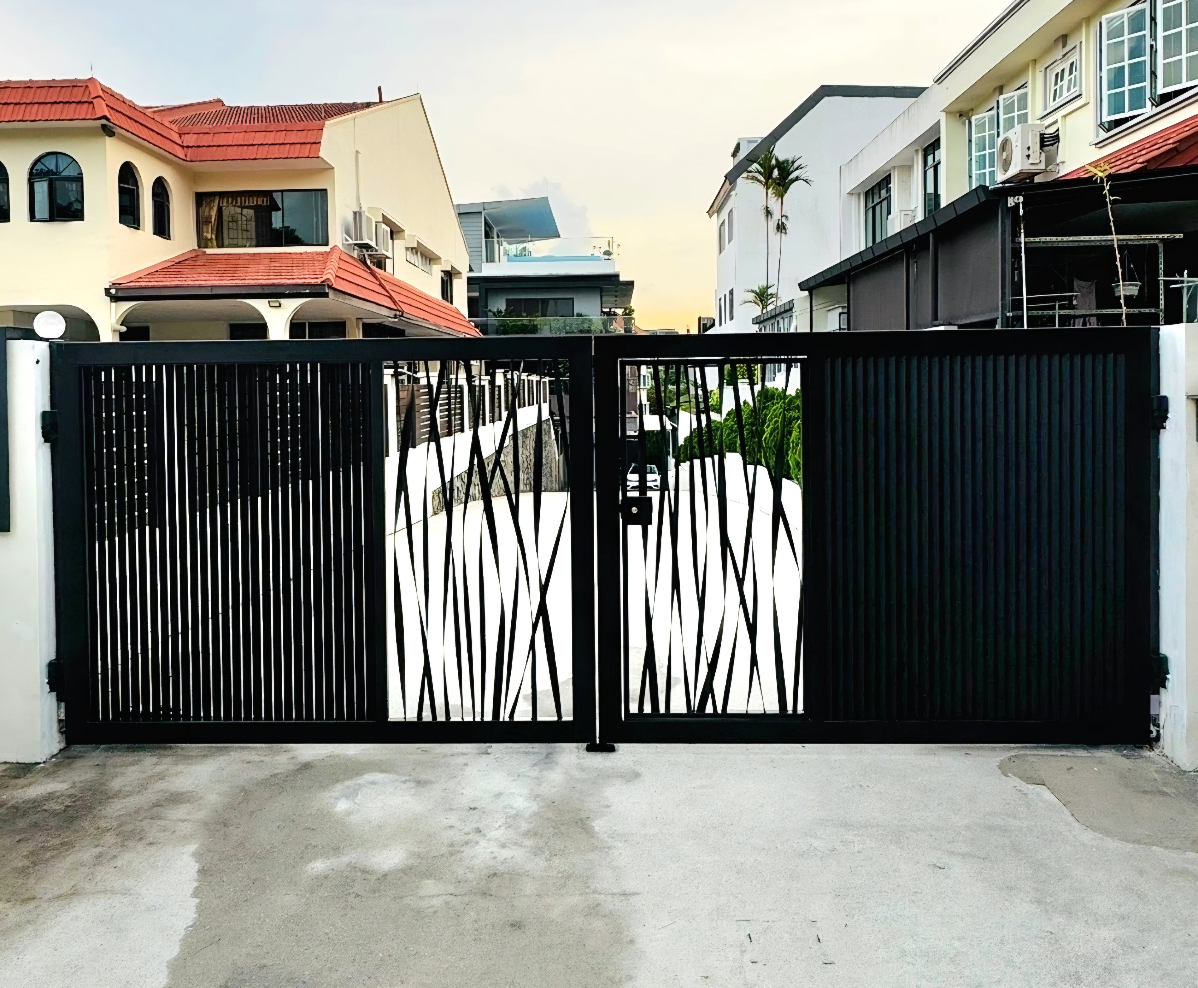 Mild Steel Driveway gate 2 (Twisted bar design)