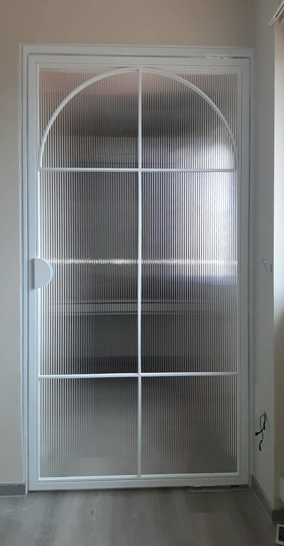Mild steel Arc design glass door series 16 - 2 Panel Swing (Tempered Fluted Glass)(French Door)