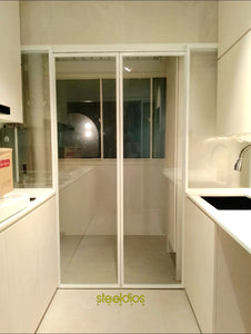 Mild steel glass door series 15 - Bi Fold glass door (Kitchen Entrance Door)