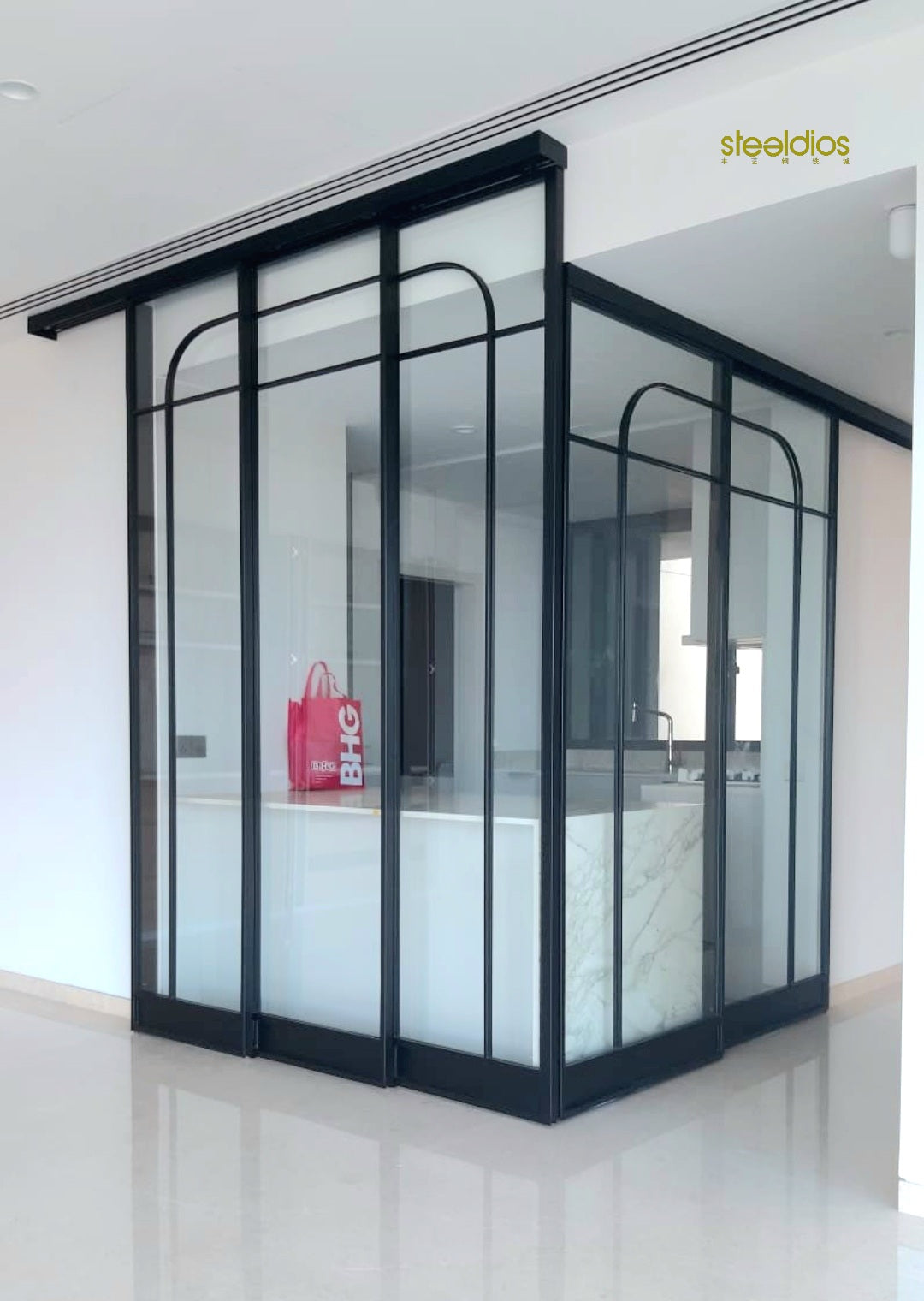 Mild steel glass door series 15 - Bi Fold glass door (Kitchen Entrance Door)