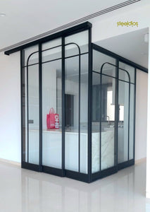 Mild steel glass door series 15 - Bi Fold glass door (Kitchen Entrance Door)
