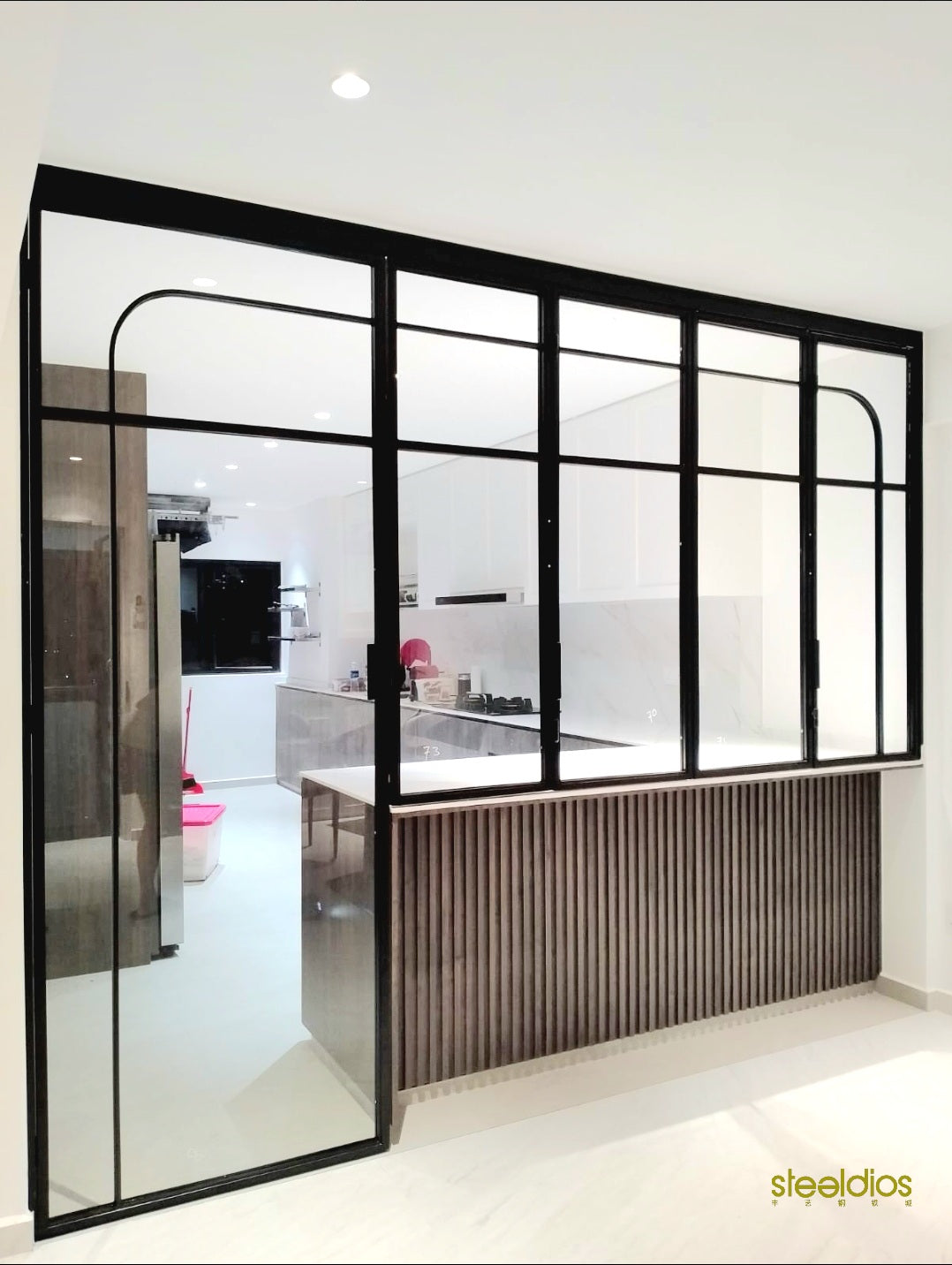 Mild steel glass door series 15 - Bi Fold glass door (Kitchen Entrance Door)