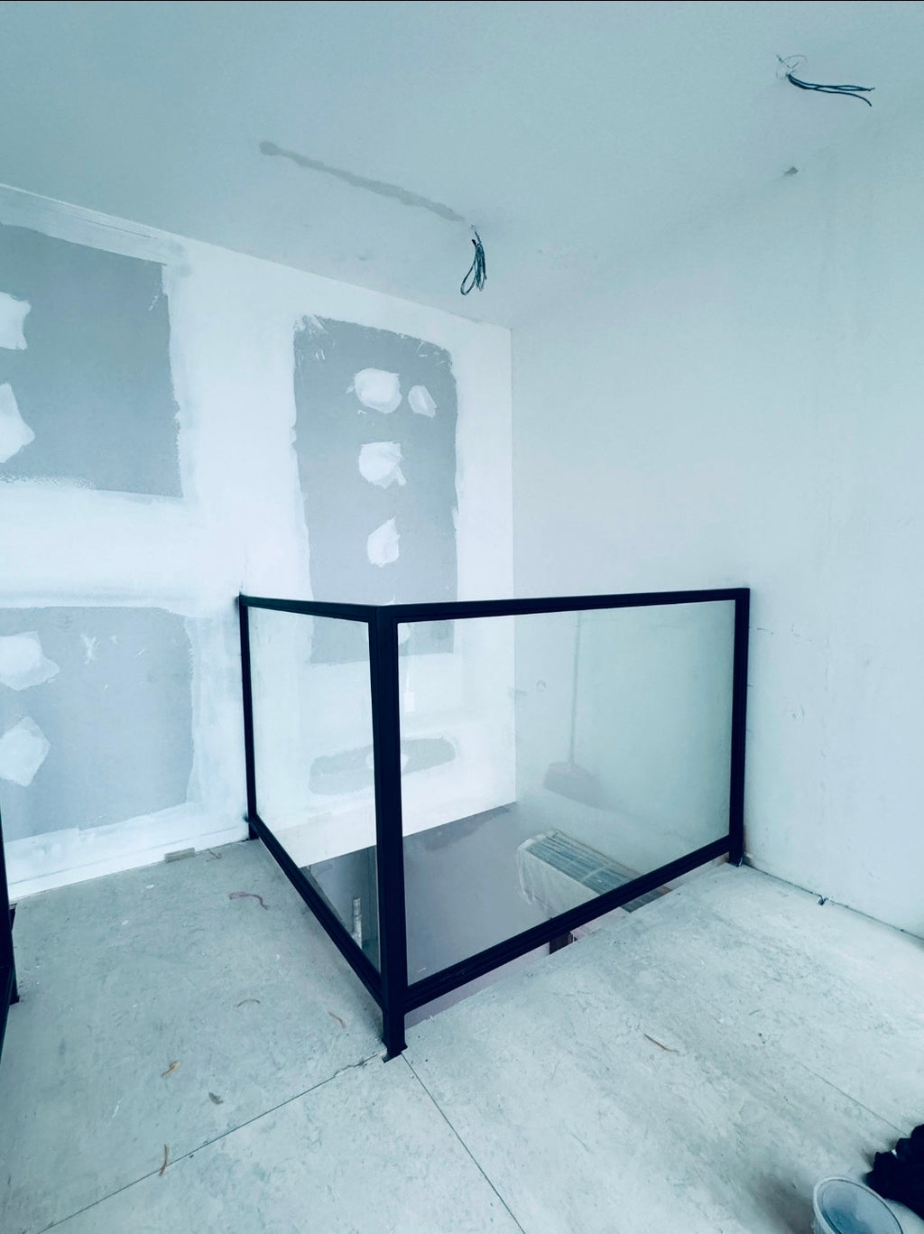 Mild Steel Mezzanine & Lami-Tempered Glass Railing | Queensway Condo Living Room