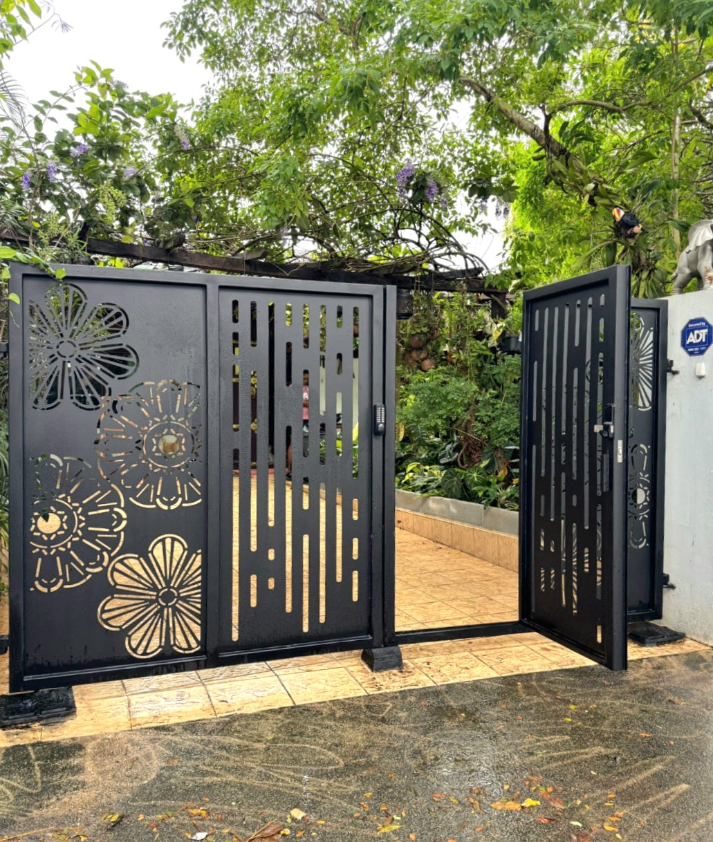 Kato Landed Driveway gate 9 - Laser Cut series (Inclusive Outdoor PU paint)