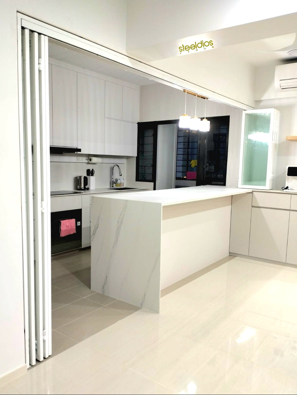 Mild steel glass door series 15 - Bi Fold glass door (Kitchen Entrance Door)