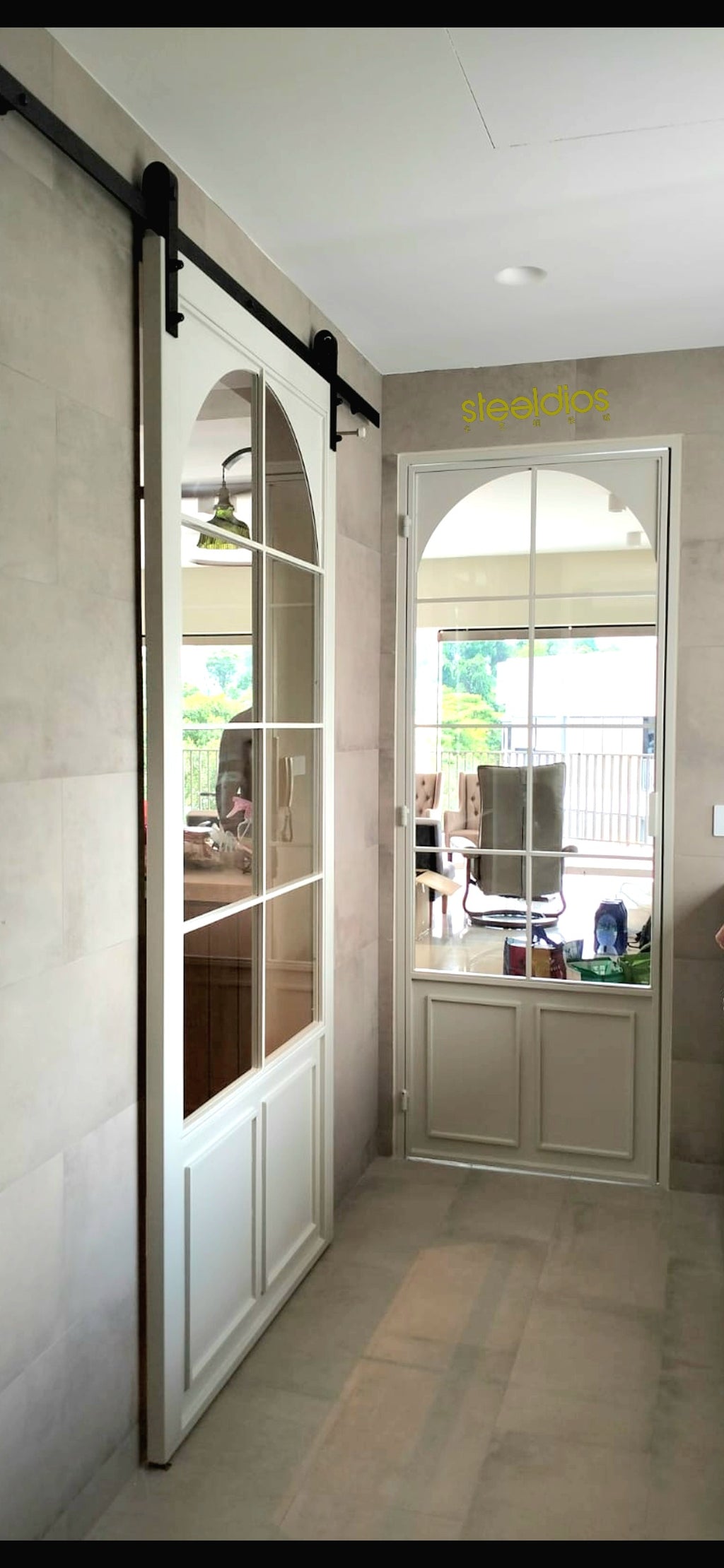Mild Steel Arc Door - steel glass door 10