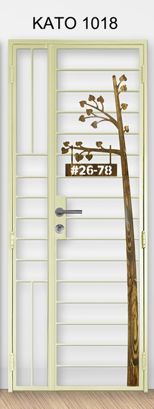 kato simplify laser cut mild steel gate 1018 (Floral and nature)