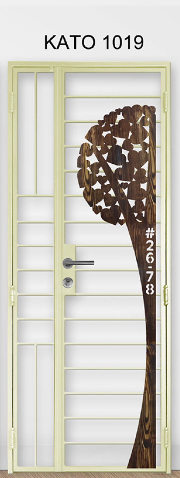kato simplify laser cut mild steel gate 1019 (Floral and nature)