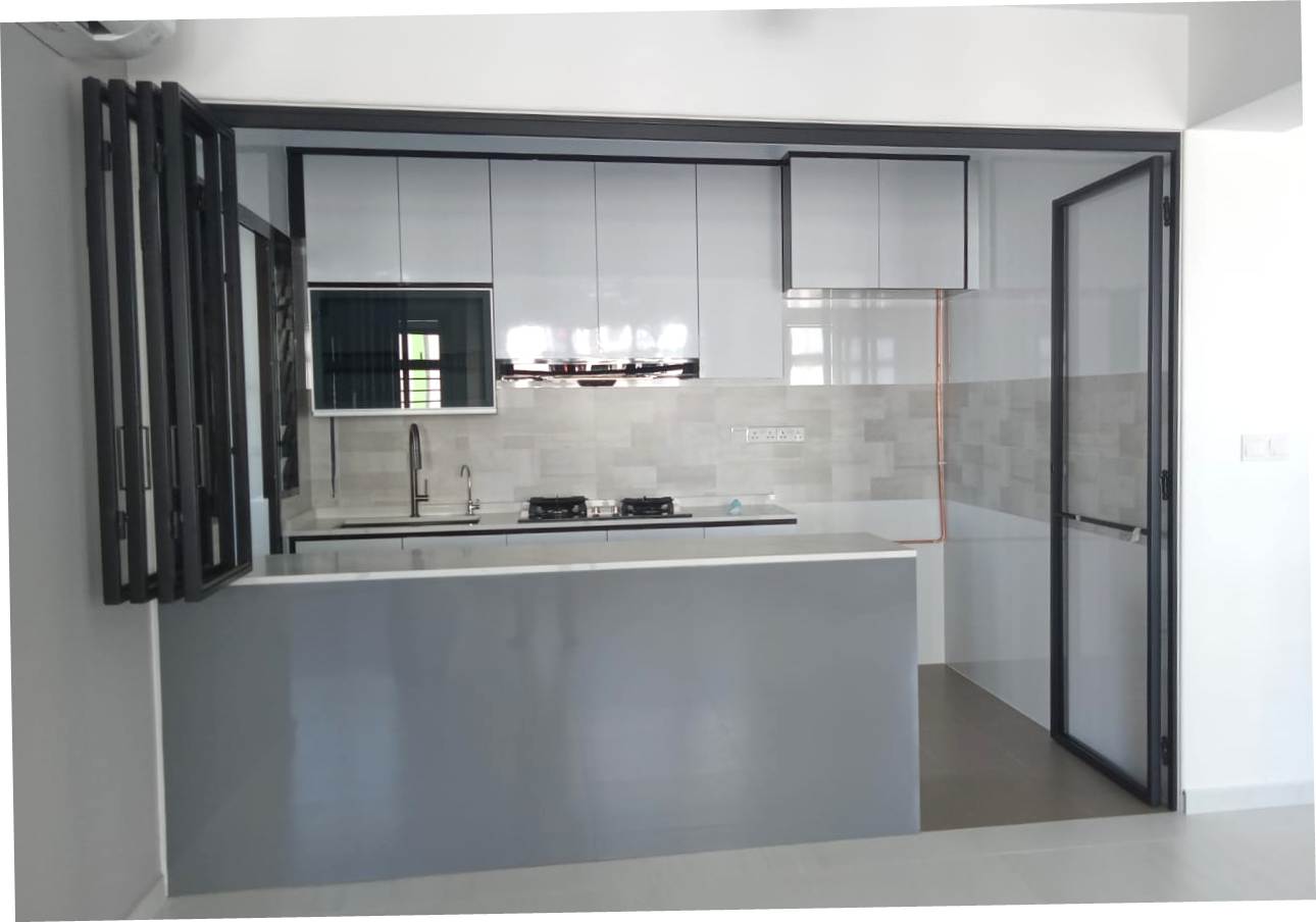 Mild steel glass door series 15 - Bi Fold glass door (Kitchen Entrance Door)