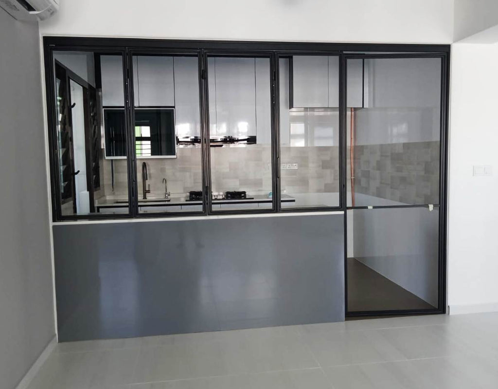 Mild steel glass door series 15 - Bi Fold glass door (Kitchen Entrance Door)