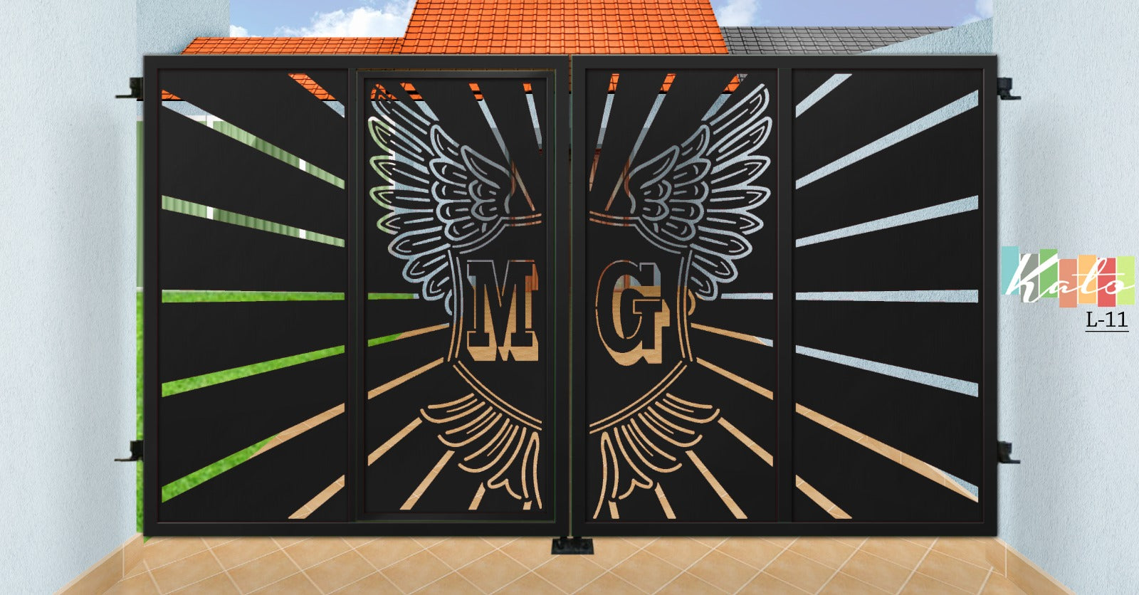 KATO landed Driveway Gate L11 (Inclusive of Outdoor PU Paint)
