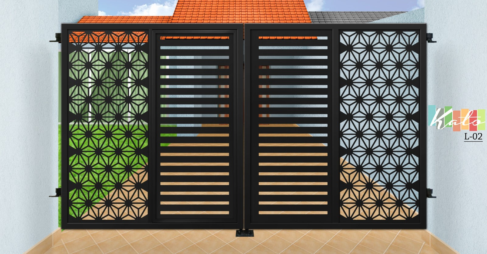 KATO landed Driveway Gate L02 (Inclusive of Outdoor PU Paint)