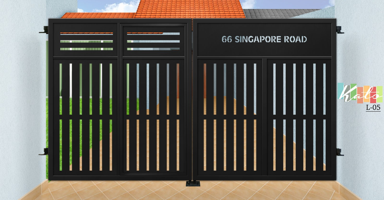 KATO landed Driveway Gate L05 (Inclusive of Outdoor PU Paint)