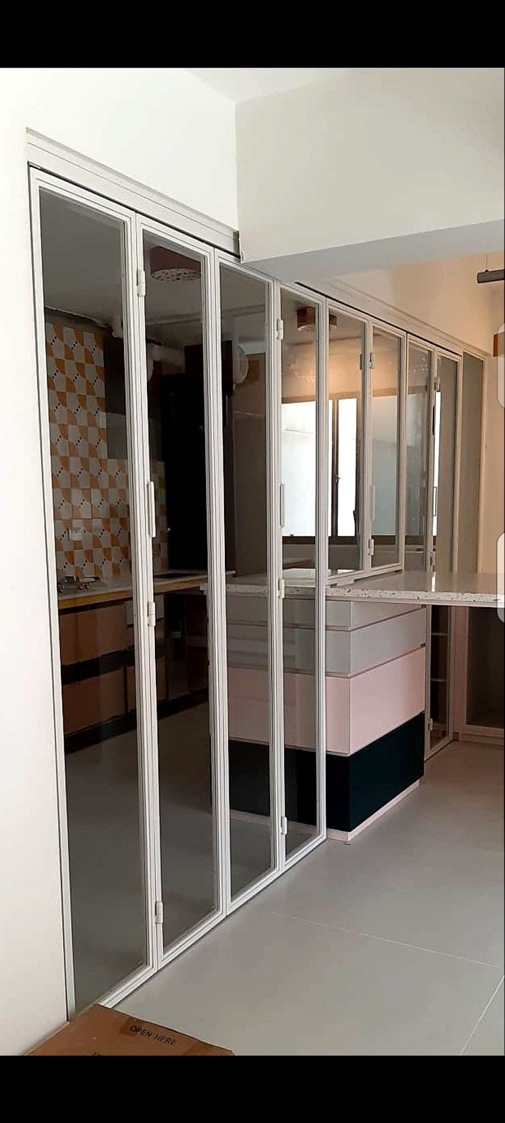 Mild steel glass door series 15 - Bi Fold glass door (Kitchen Entrance Door)