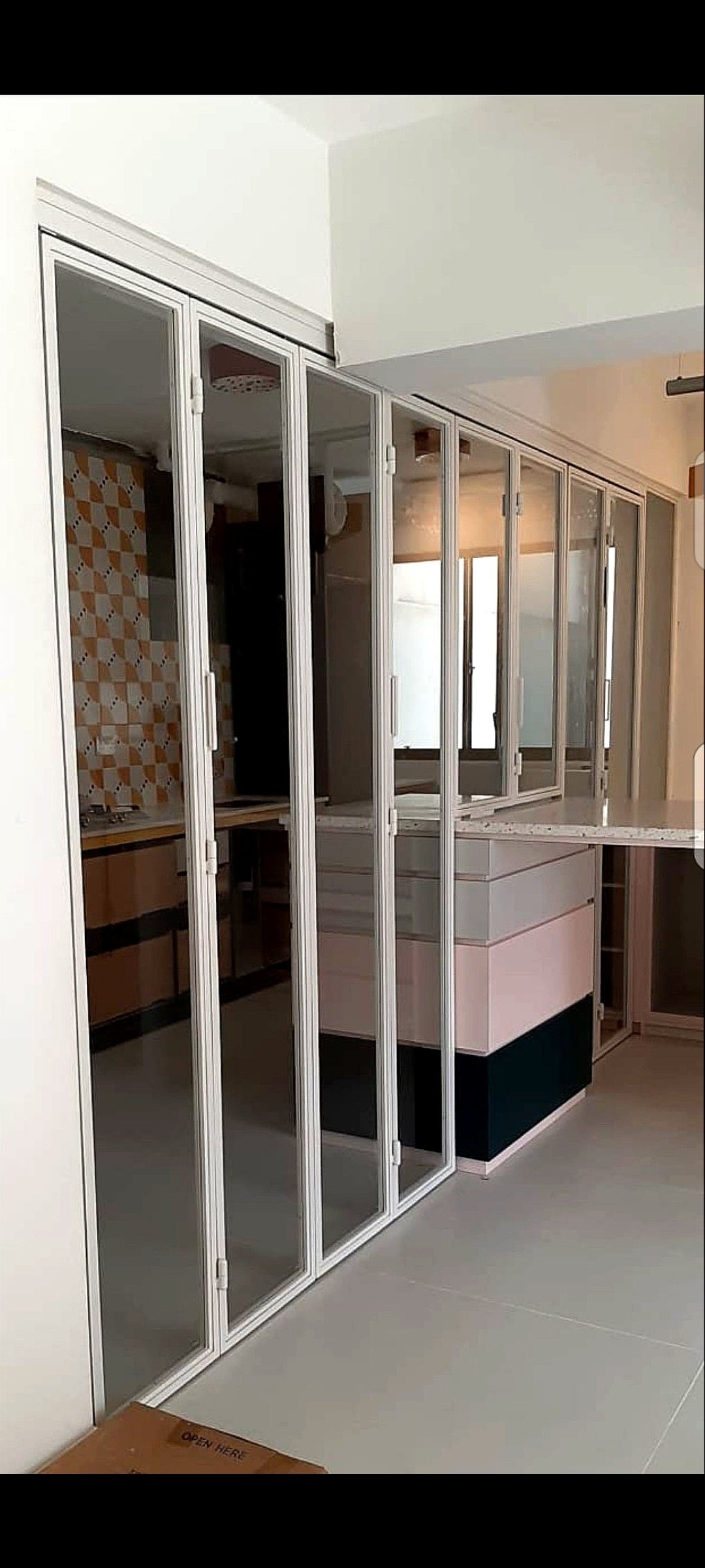 Mild steel glass door series 15 - Bi Fold glass door (Kitchen Entrance Door)