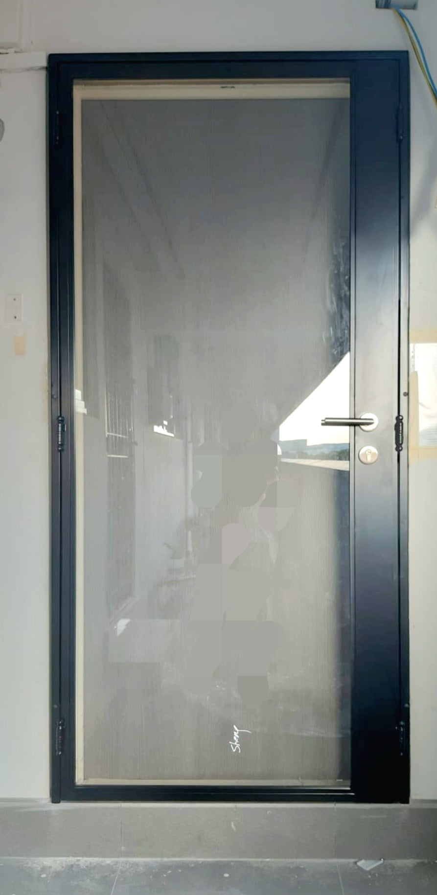 Mild steel glass door series 17 - Single Panel Swing Glass Gate