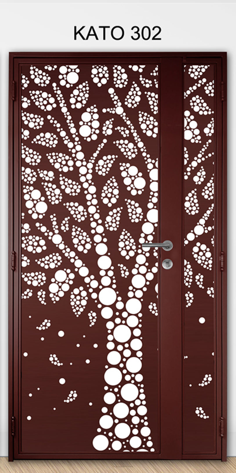 KATO 3D laser Cut mild steel gate 302 - Floral & Nature