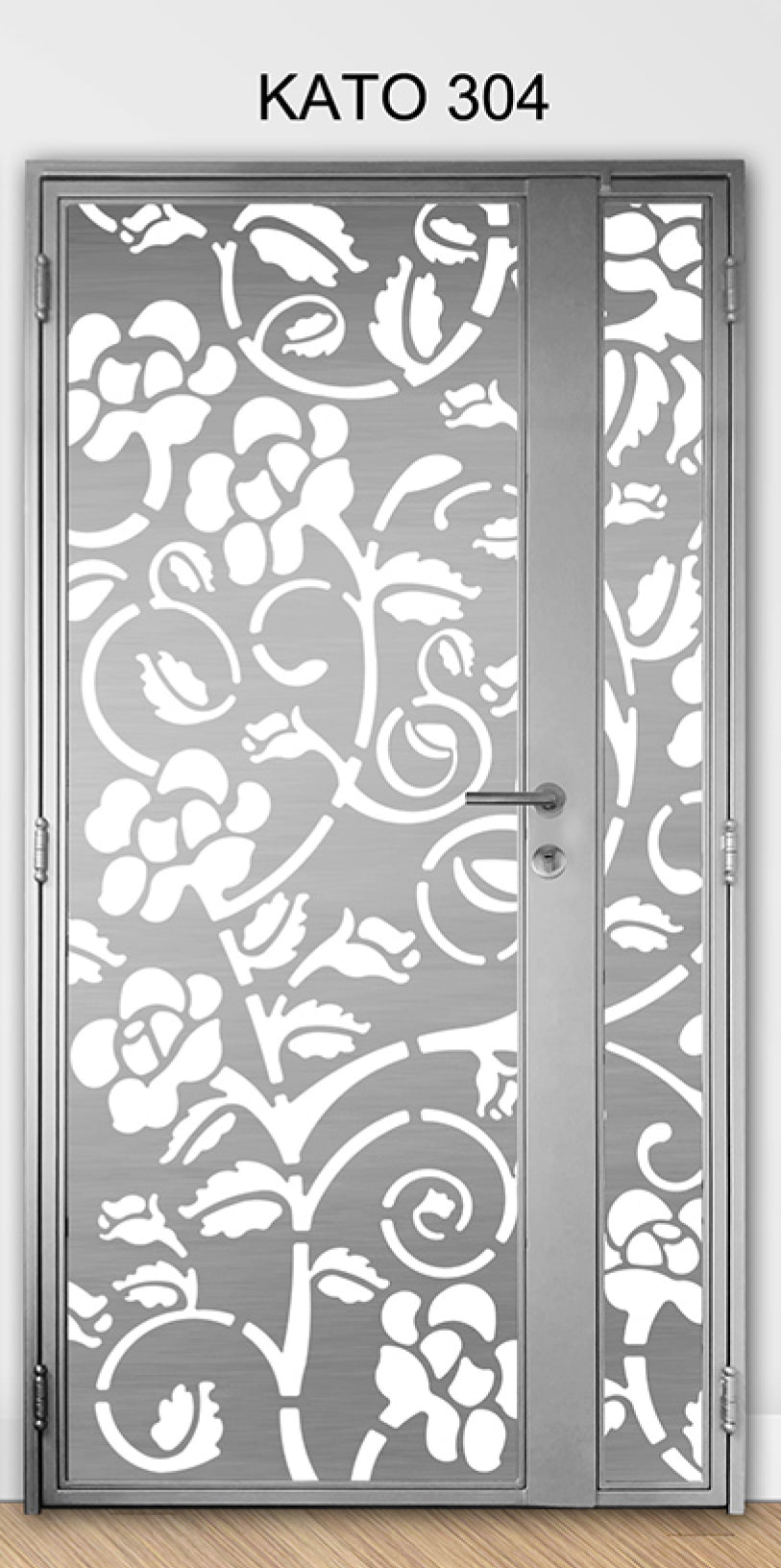 KATO 3D laser Cut mild steel gate 303 - Floral & Nature