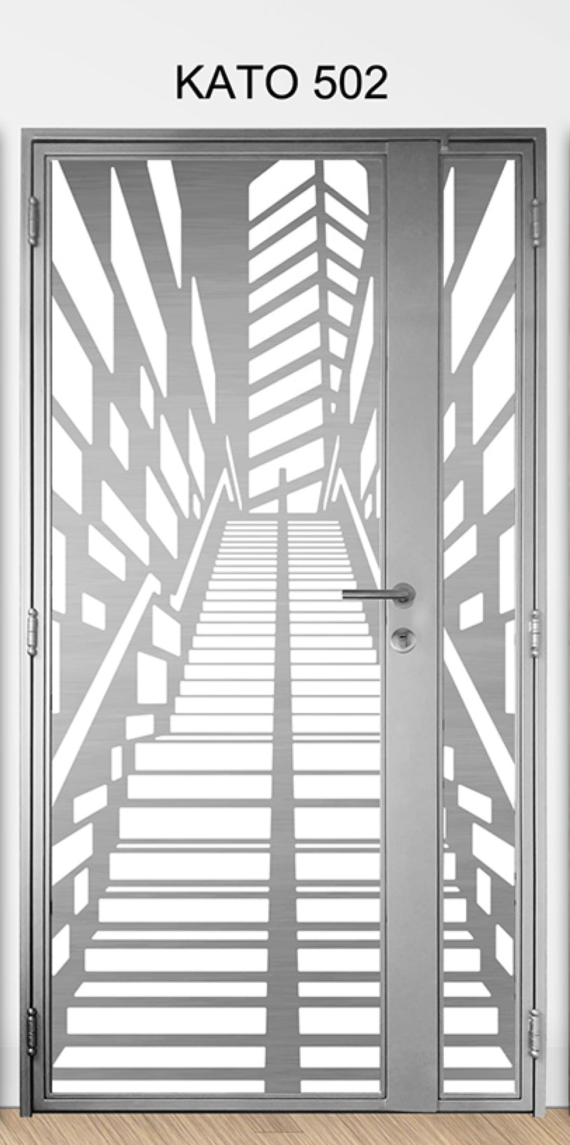 KATO 3D laser Cut mild steel gate 502 - Geometric