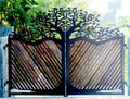 14ft Laser Cut Main Gate with Handmade Frame & Wood Infill | Bukit Timah Completed Project | STEELDIOS