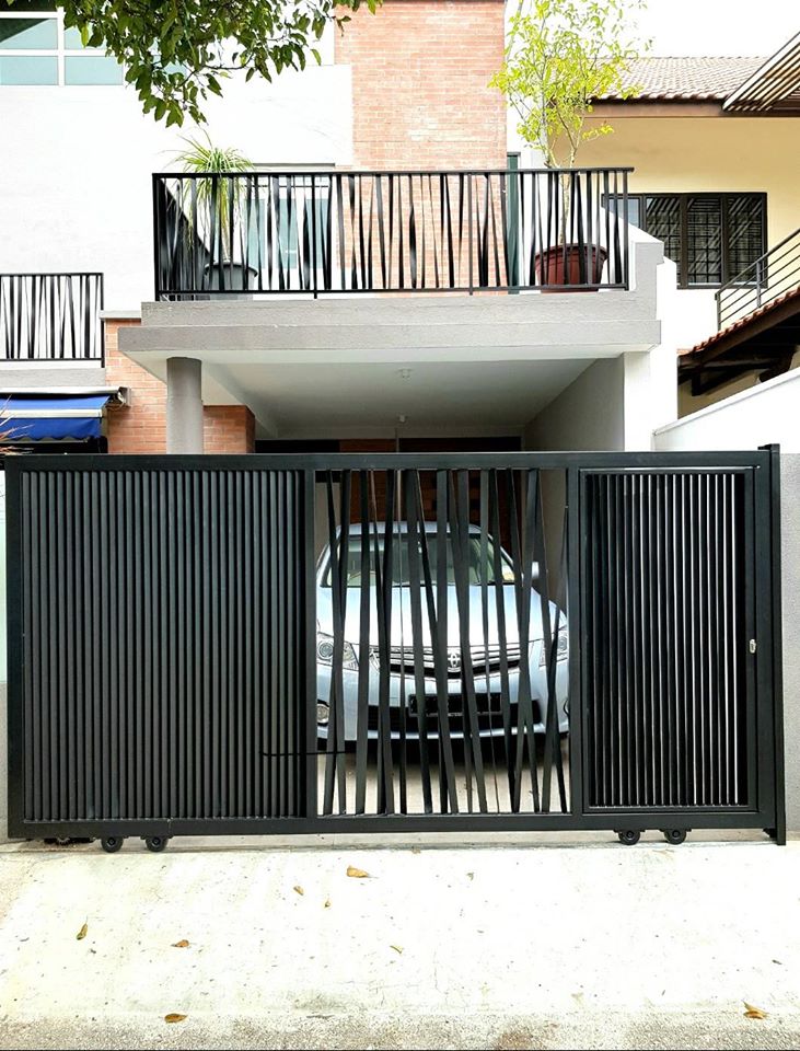 Custom Mild Steel Twisted Bar & Louvre Gate with Twisted Railing | Thomson Completed Project | STEELDIOS