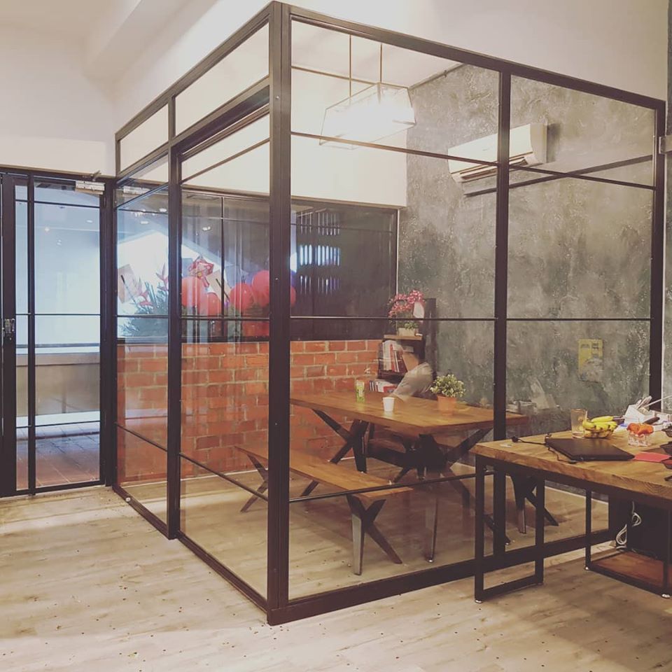 Mild steel glass door series - steel glass bi fold door 11 (Room Enclosure)