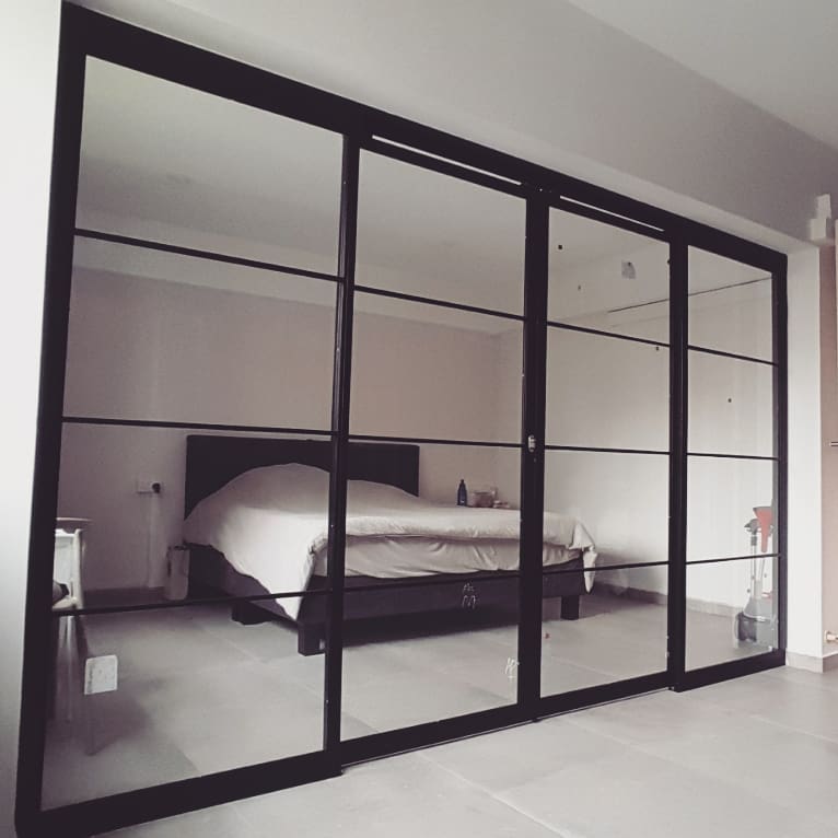 Mild steel frame - steel glass door sliding 5
